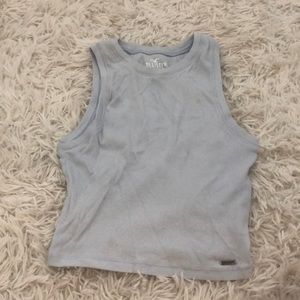 This wide ribbed tank from hollister os light blue and a little bit see through
